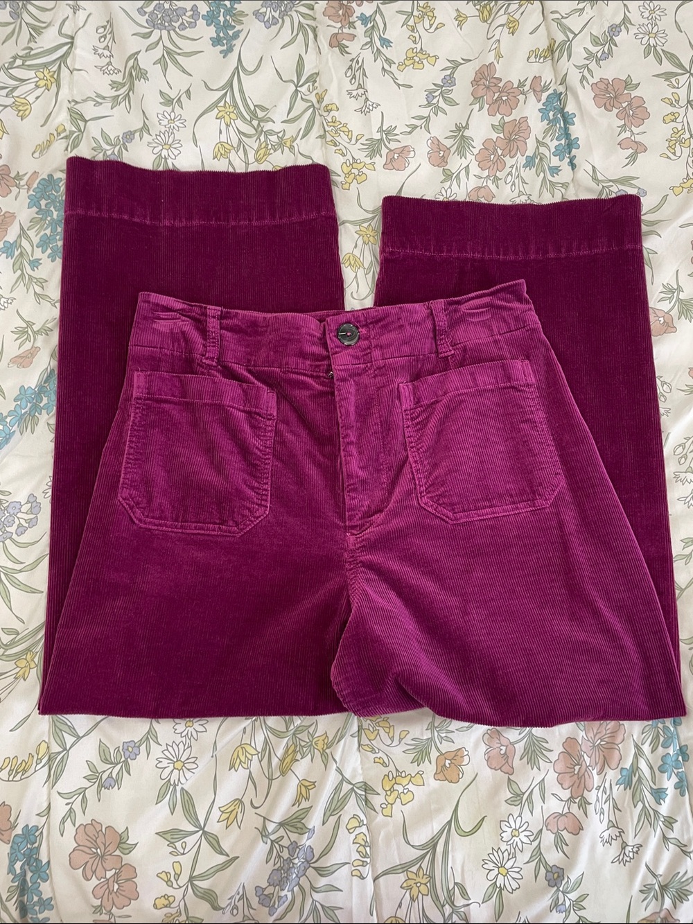 Anthropologie Maeve Corduroy Pants in Deep Berry